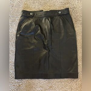 Marie Ellyse soft subtle black leather modern skirt size 12